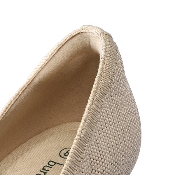 Block Heel Almond Pumps - BEIGE - 4